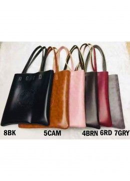Solid Colour Glossy PU Tote Bag